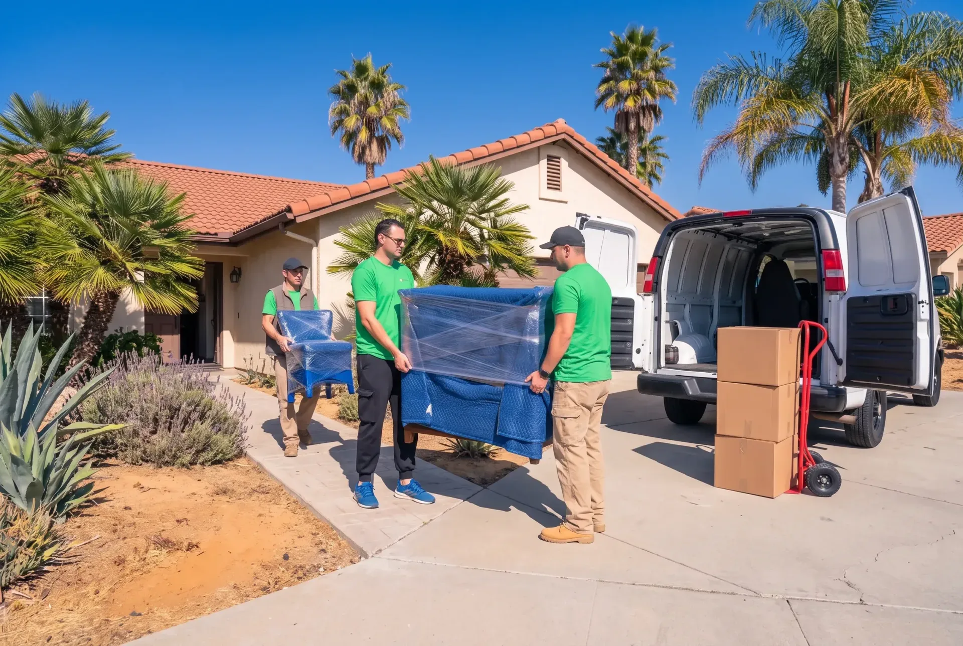Contents pack-out crew in La Jolla