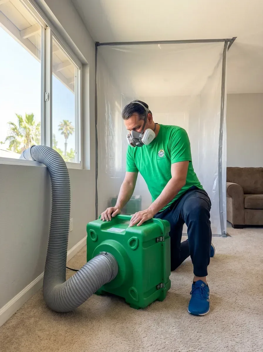 Air scrubber for mold cleanup in La Jolla